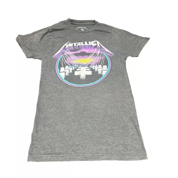 Metallica Gray Graphic T-Shirt XS Master Of Puppets Metal Band hardcore - Picture 1 of 6